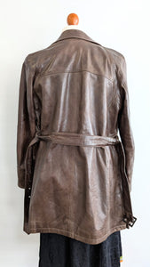 Ledermantel, Braun - Damengröße 42