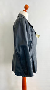 Damen Lederjacke - Blau, Größe 42