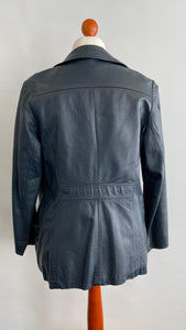 Damen Lederjacke - Blau, Größe 42